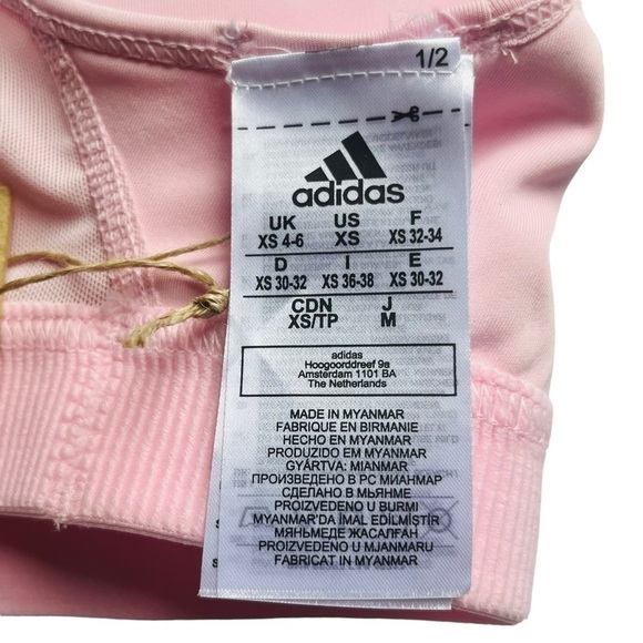 ADIDAS don’t rest alphaskin padded sports bra mesh racerback pastel pink size XS - Picture 7 of 16